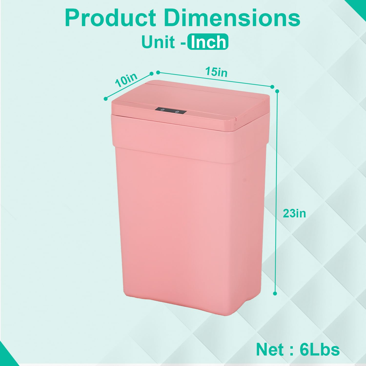 BestOffice 13 Gallon Trash Can Automatic Kitchen Trash Can Touch Free High-Capacity Garbage Can with Lid for Bedroom Bathroom Home Office 50 Liter