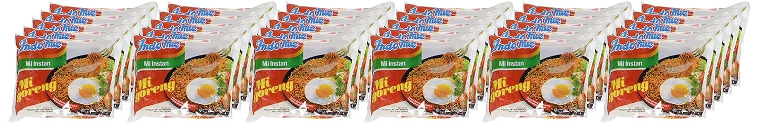 Indomie Mi Goreng Instant Stir Fry Noodles, Halal Certified, Original Flavor (Pack of 30)
