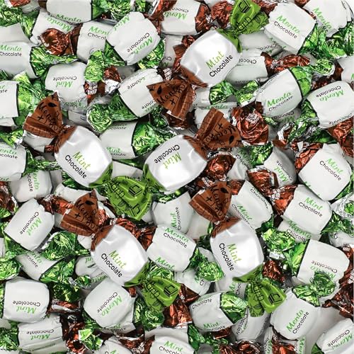 Arcor Chocolate Filled Mints, Hard Candy Individually Wrapped, 2 Lb Bag | Old Fashioned Candy with Creamy Filling, Office Candy
