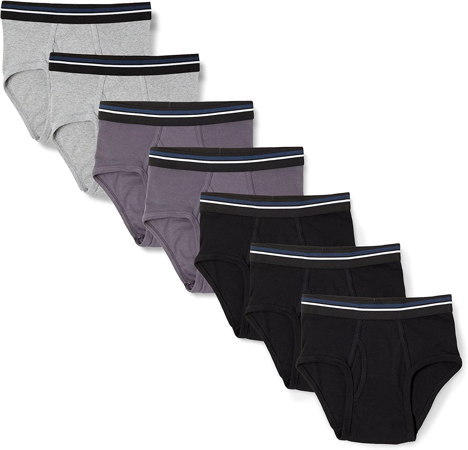 Amazon Essentials Men's Breathable Ribbed Knit Briefs with Elasticized Waistband, Multipacks