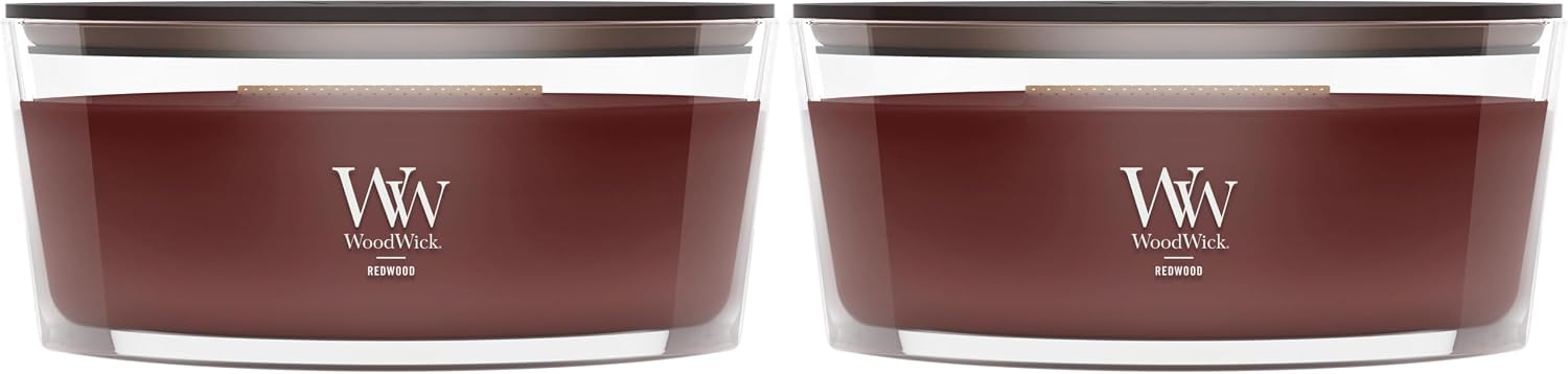 WoodWick Fireside Holiday Candle Gifts for Women and Men, 9.7 oz Medium Hourglass Candle with Crackling Wick