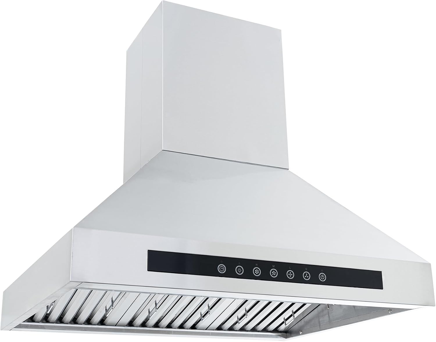 PROLINE 36-Inch Professional Island Range Hood, Ducted, 1200 CFM, Stainless Steel, LED Lights, LCD Touch Control, ULTRA-QUIET Blower Motor, 4 Speed