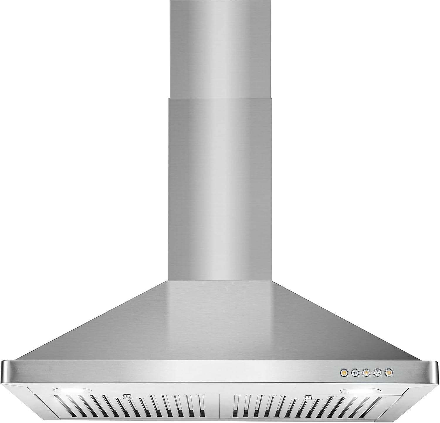 30 in. Vista Coll 380 CFM Ducted Wall Mount Range Hood LED, Stainless Steel | Cosmo COS-63175 Push Button Controls, 3 Fan Speeds