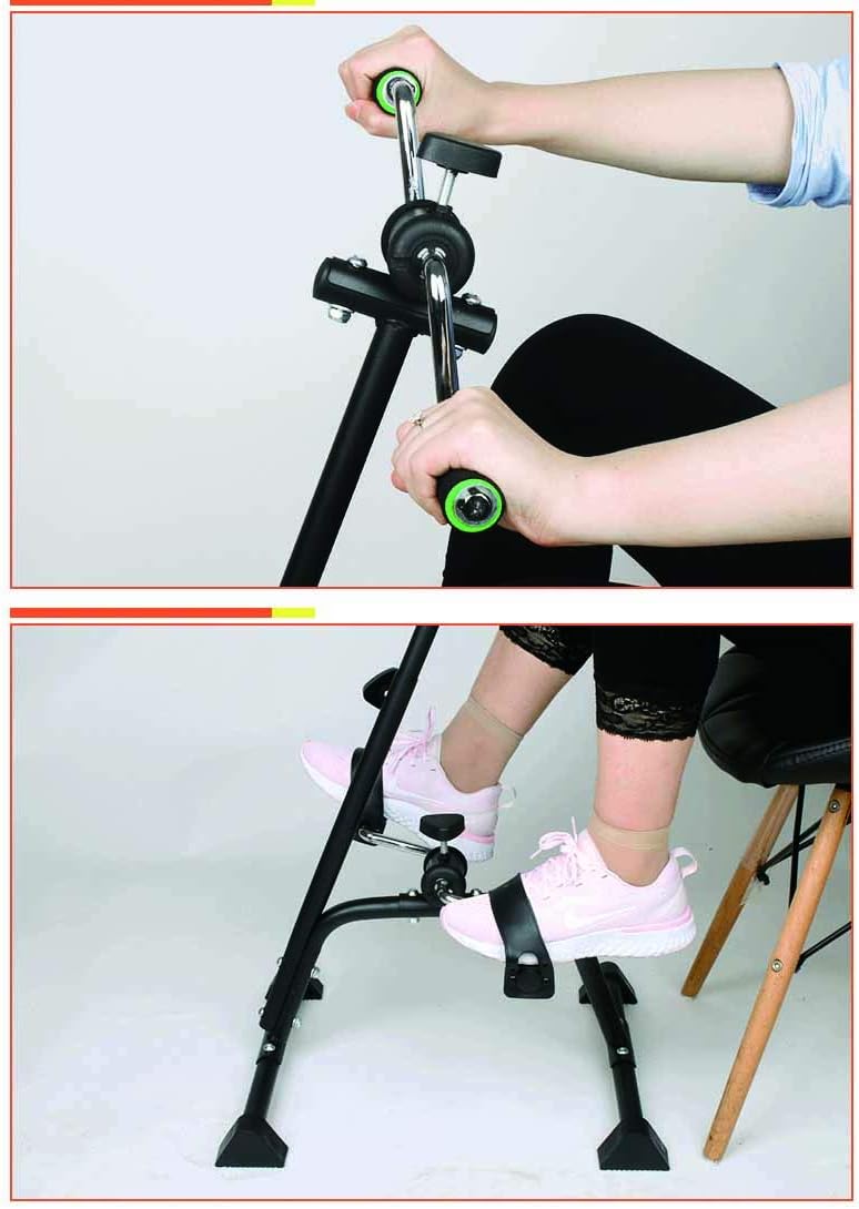 Pedal Exerciser Bike Hand Arm Leg and Knee Peddler Adjustable Fitness Equipment for Seniors, Elderly Home Pedal Exercise Bike for Total Body