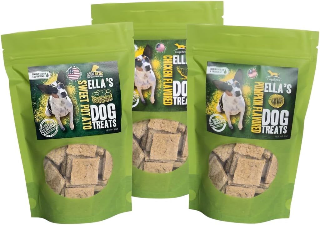 Ella's Diabetic Dog Treats Chicken (8oz) - Low Glycemic Ingredients - Vet Approved - Made in USA by Owners of Diabetic Dogs - Developed to Help Keep Glucose Levels Stable