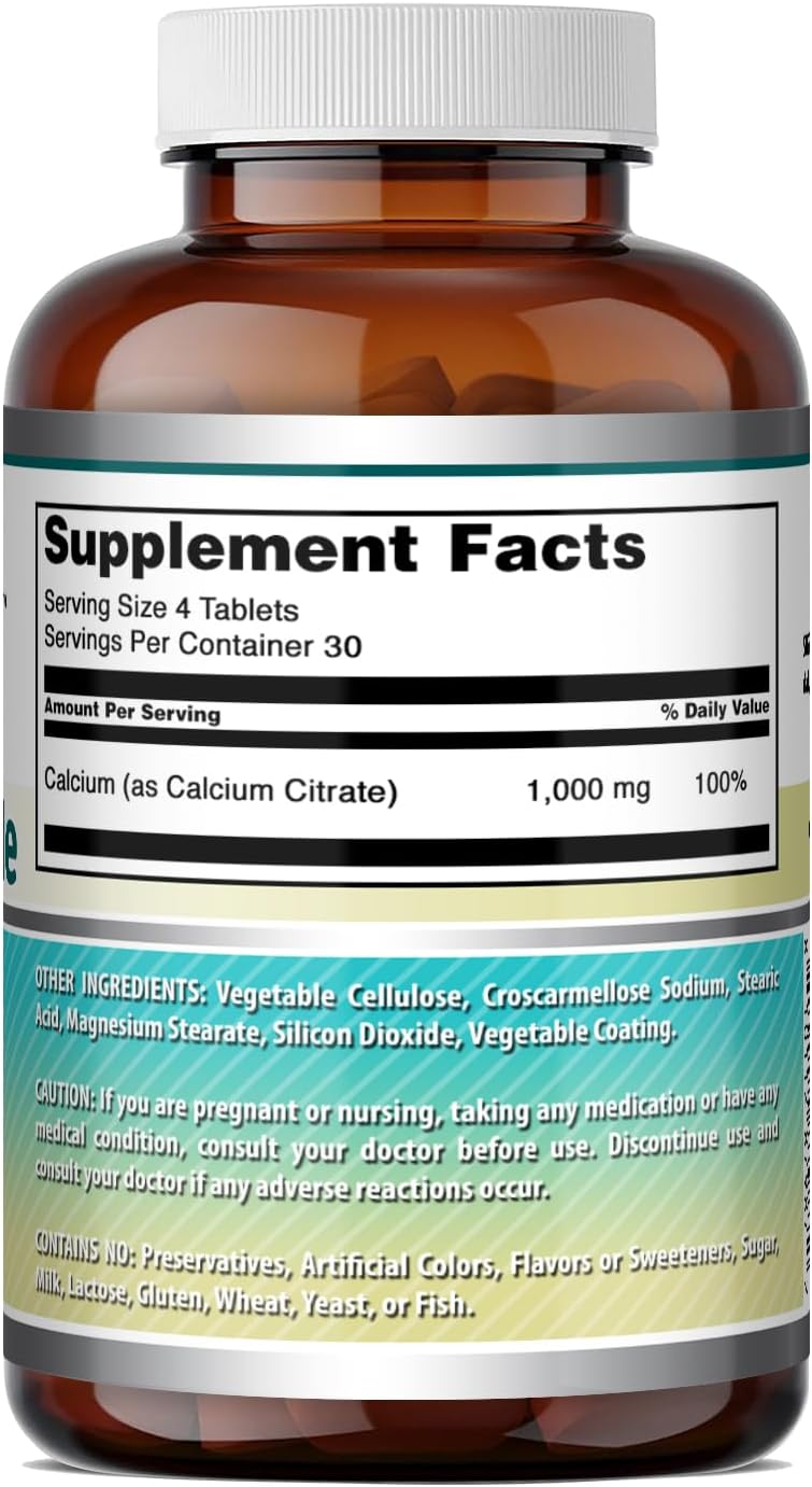 Amazing Formulas Calcium Citrate 1000 Mg | Tablets Supplement | Non-GMO | Gluten-Free | Made in USA (1 Pack | 240 Count)
