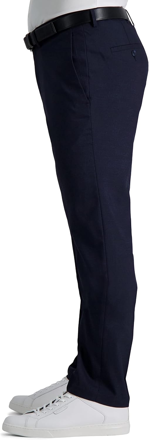 Kenneth Cole Reaction Men's Comfort Slim Fit Flat Front Dress Pant, Dark Navy, 38W x 30L