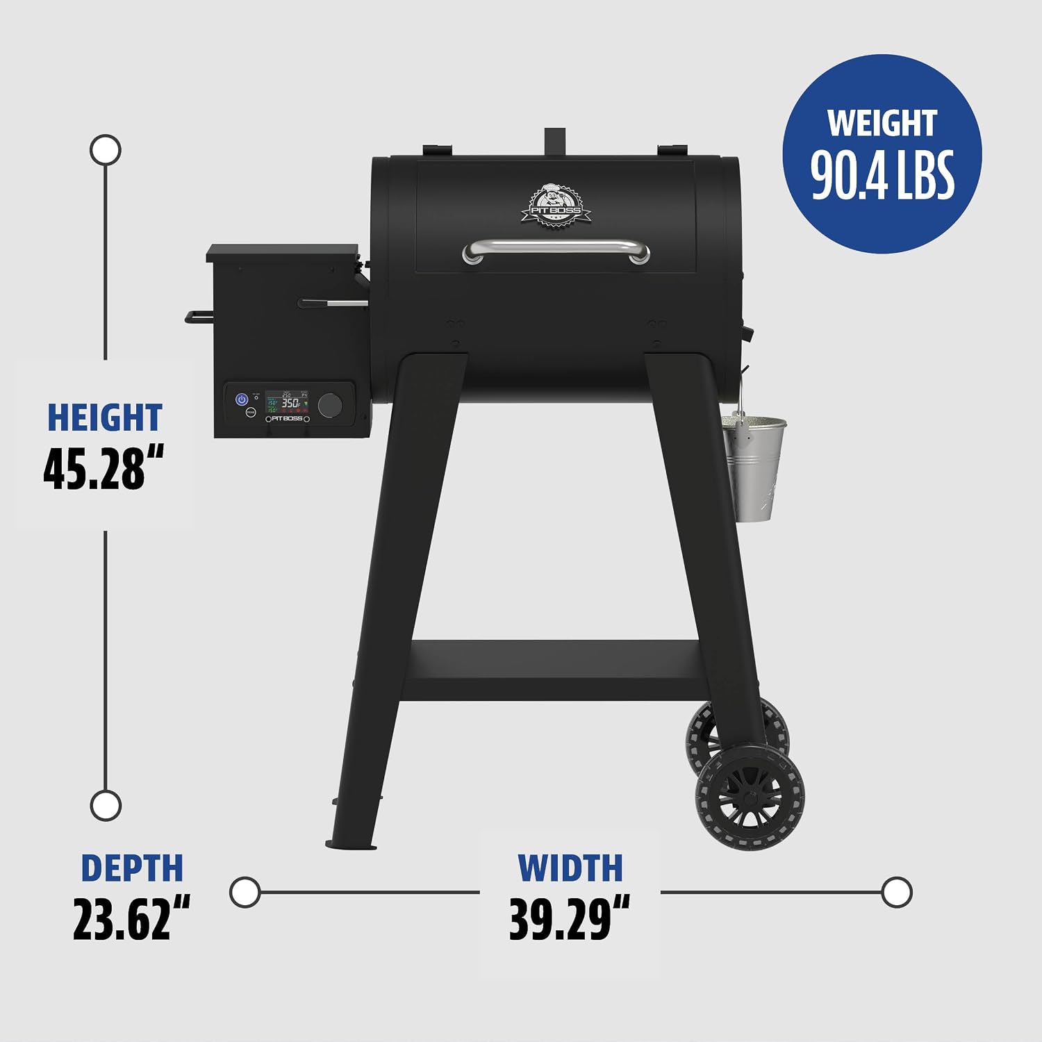 Pit Boss 500 FB2 Series Wood Pellet Grill & Smoker with Flame Broiler and LCD Digital Controller, 518-Sq. In. Cooking Space, 180°F to 500°F Temperature Range, Meat Probe, 5 lb. Pellet Hopper, Black