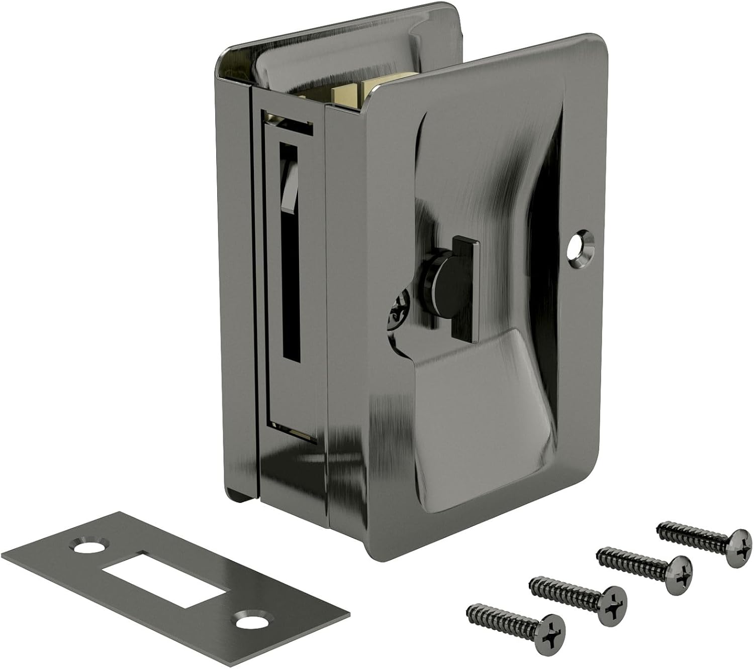 Richelieu | Onward Privacy Pocket Door Pull, Rectangular, Antique Nickel