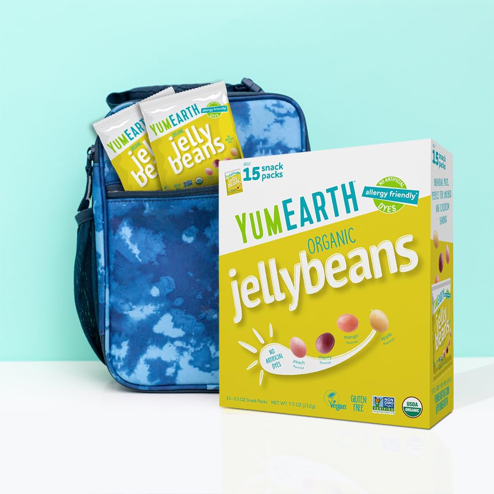 YumEarth Organic Jelly Beans - Fruity Candy Snack Packs, Gluten Free Snacks for Kids - Allergy Friendly, Non-GMO