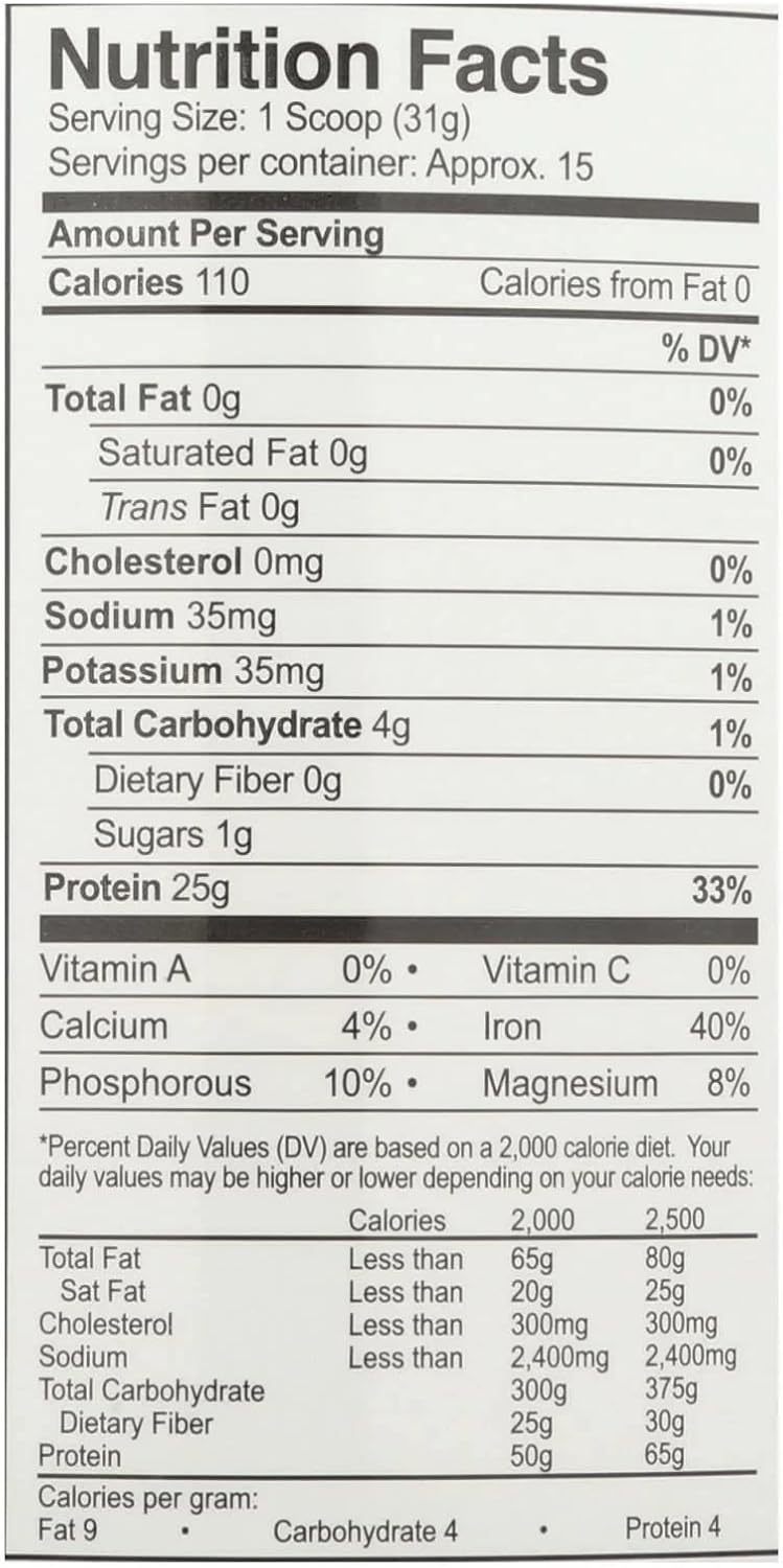 Rice Protein Isolate Powder Vanilla 1.03 Pound
