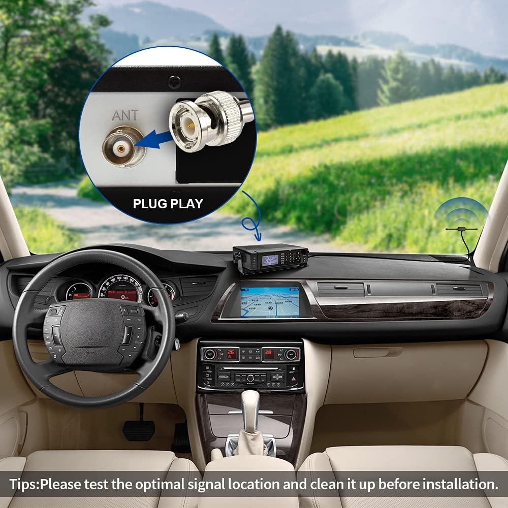 Bingfu VHF UHF Car Truck Police Scanner Adhesive Mount Antenna Vehicle Mobile Ham Amateur Radio BNC Male Dipole Antenna Compatible with Uniden