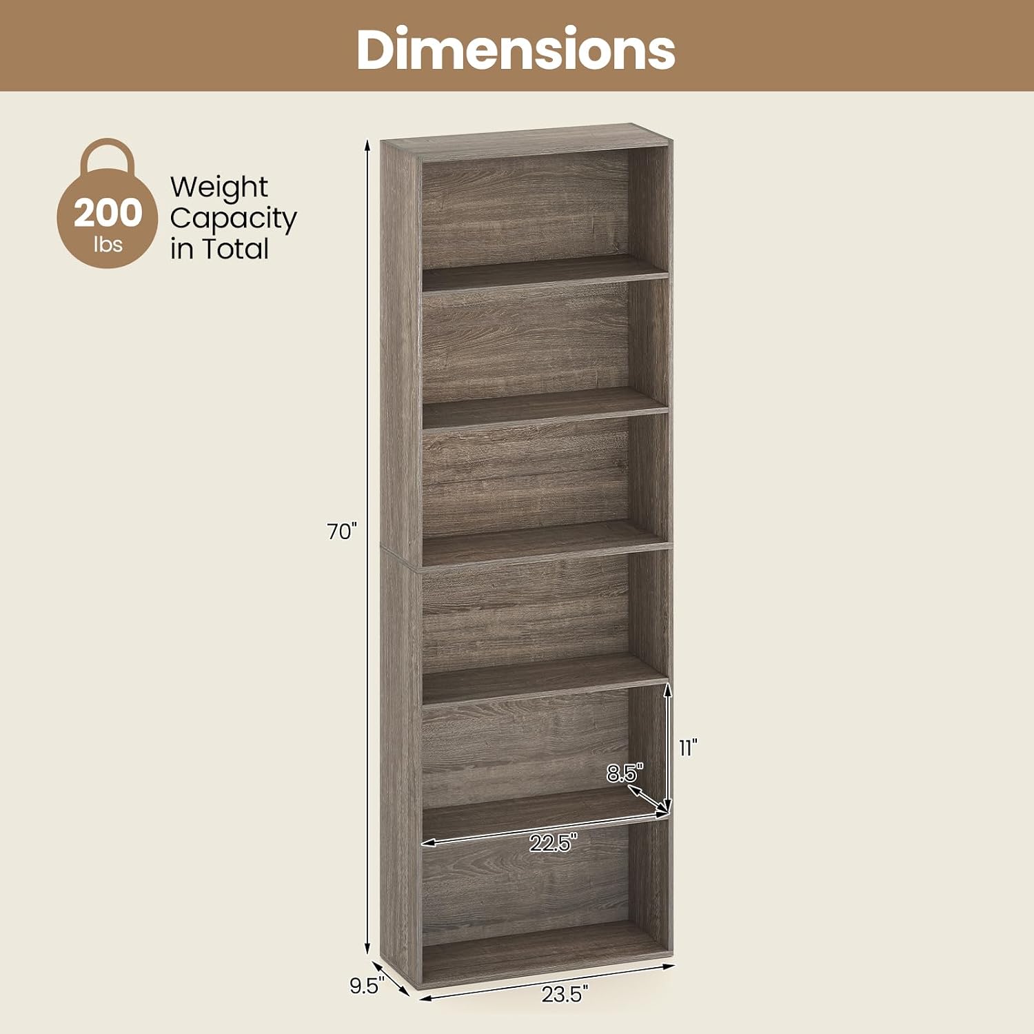 Giantex 8-Cube Bookcase, 3-Tier Cubby Bookshelf, Horizontal Vertical Display Rack with Anti-Tipping Kits, Modern Storage Organizer Shelf Unit for Bedroom, Living Room, Study (Natural, 8-Cube)