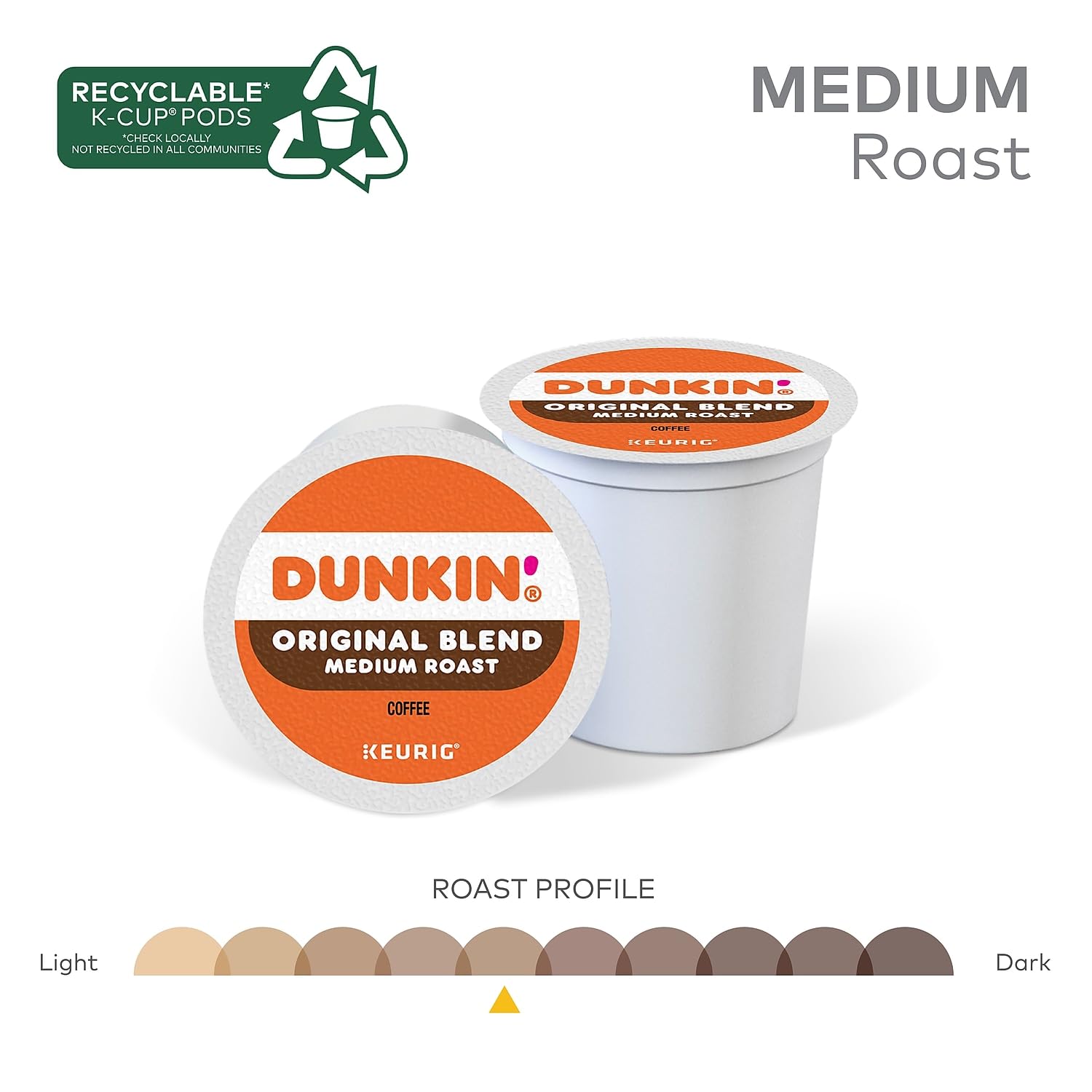 Dunkin’ Original Blend Medium Roast Coffee, Keurig K-Cup Pods, 10 Count Box