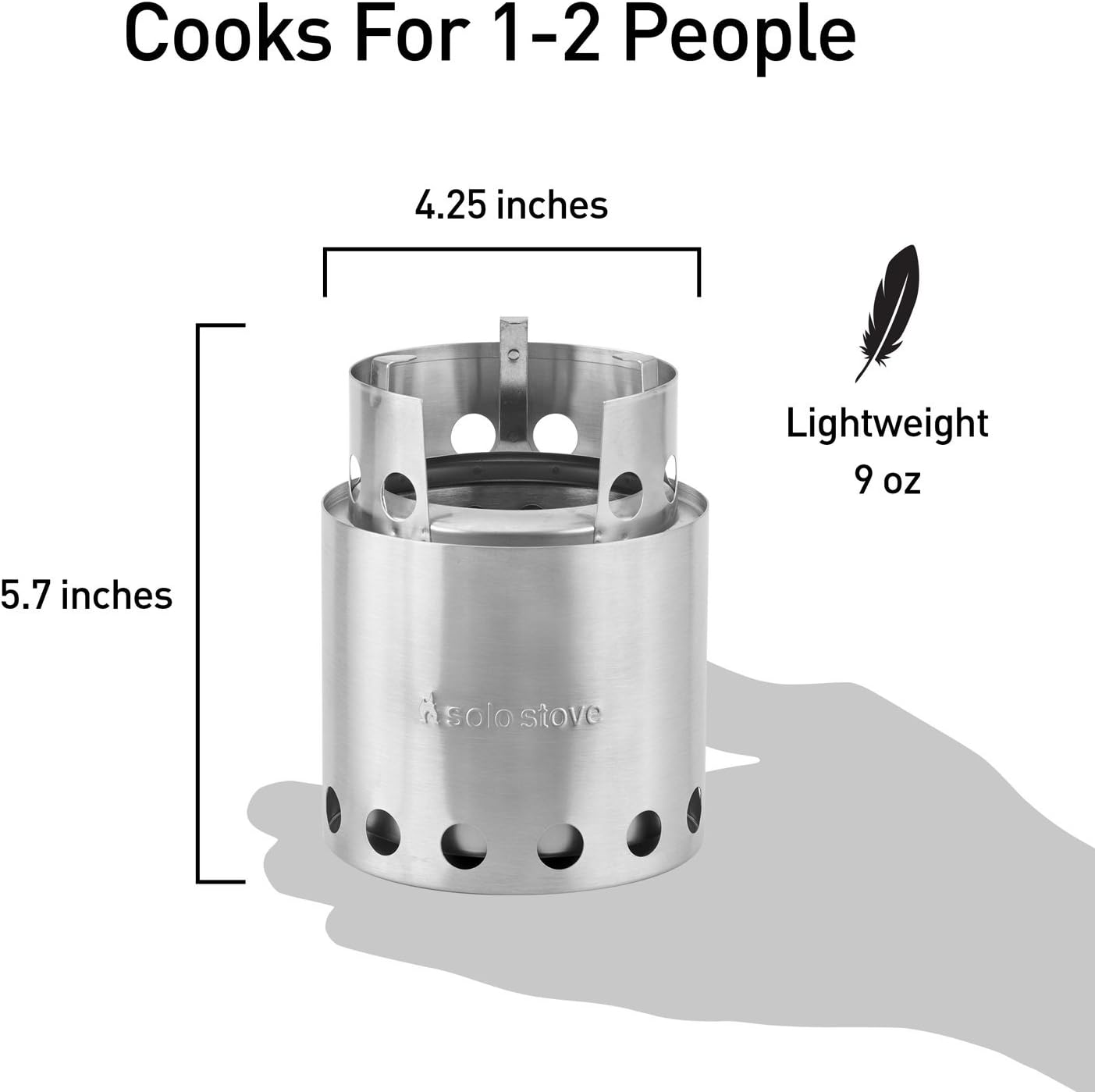 Solo Stove Lite - Portable Camping Hiking and Survival Stove | Powerful Efficient Wood Burning and Low Smoke | Gassification Rocket Stove for Quick