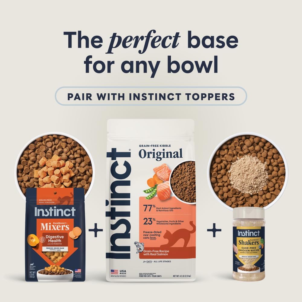 Instinct Original Dry Cat Food, Raw Coated Kibble, Real Chicken, 11 lb. Bag | Raw-coated kibble with cage-free chicken for strong muscles, digestive health, and healthy skin & coat, grain-free