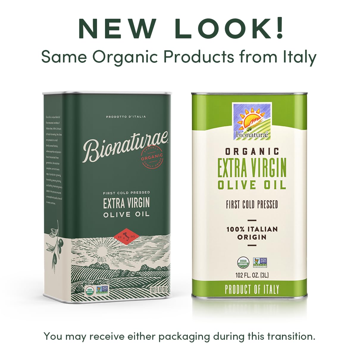 Bionaturae Extra Virgin Olive Oil - Organic Olive Oil, Non-GMO, USDA Certified Organic, Recyclable Glass, 100% Authentic Italian Olive Oil, Made in Italy - 17 Fl Oz