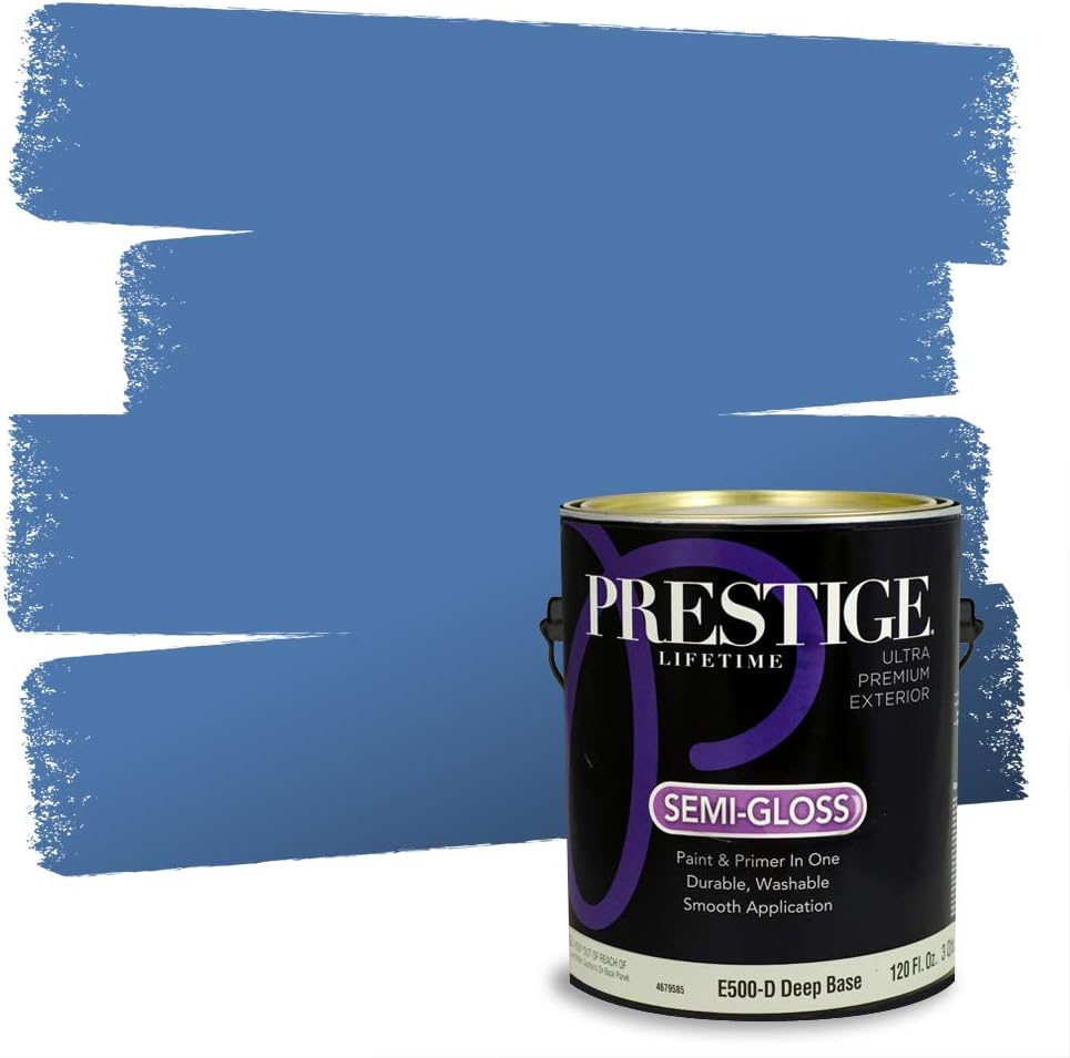 PRESTIGE Paints Exterior Paint and Primer In One, 1-Gallon, Satin, Comparable Match of Sherwin Williams* Blueblood*