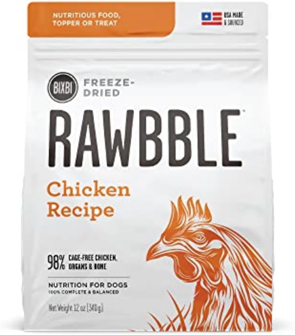 BIXBI Liberty Freeze-Dried Dog Food Topper & Treats, Beef – 98% Meat & Organs, No Refrigeration – USA Made, 26 oz