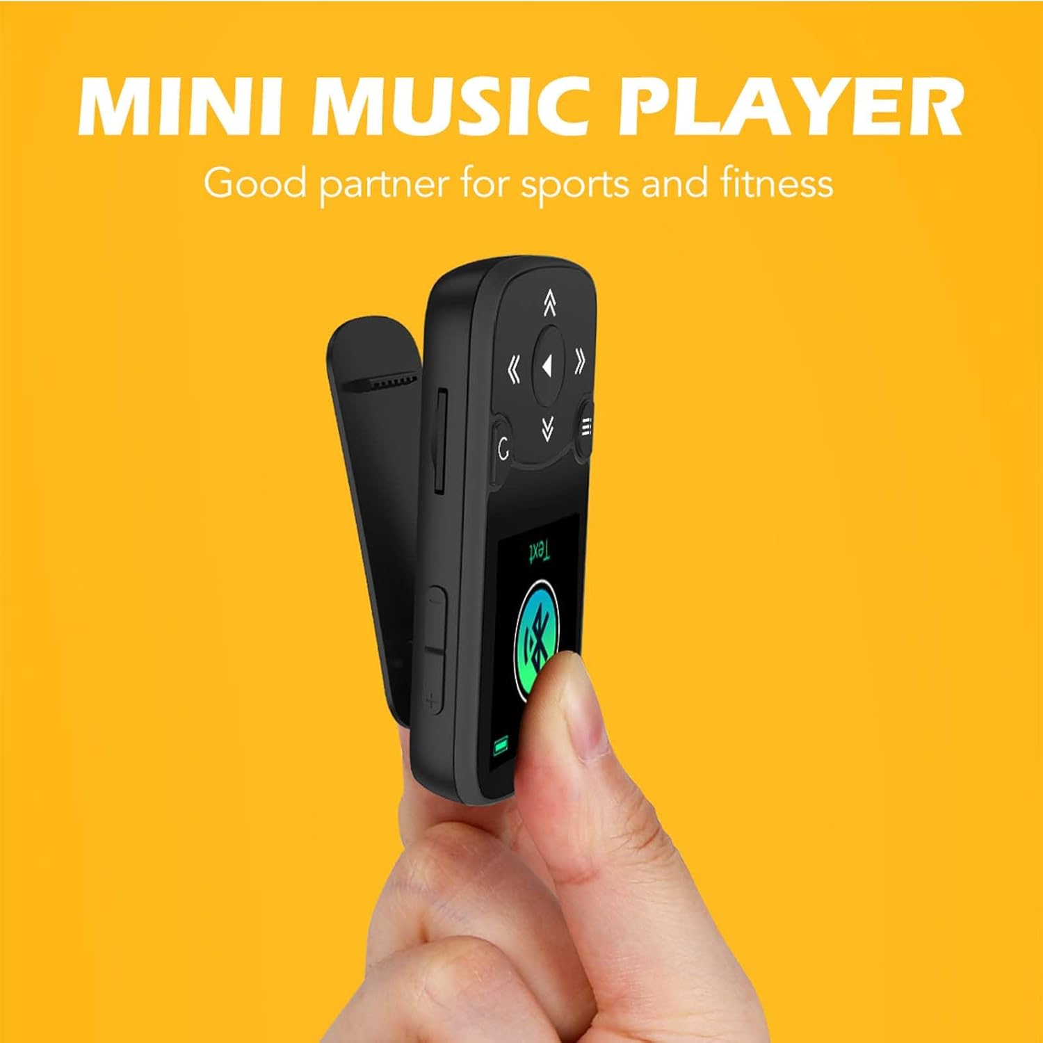 AGPTEK 64GB MP3 Player with Clip, A65 Bluetooth 5.3 Music Player for Sports | with FM Radio, Voice Recorder for Running, Supports up to 128GB TF Card, Orange
