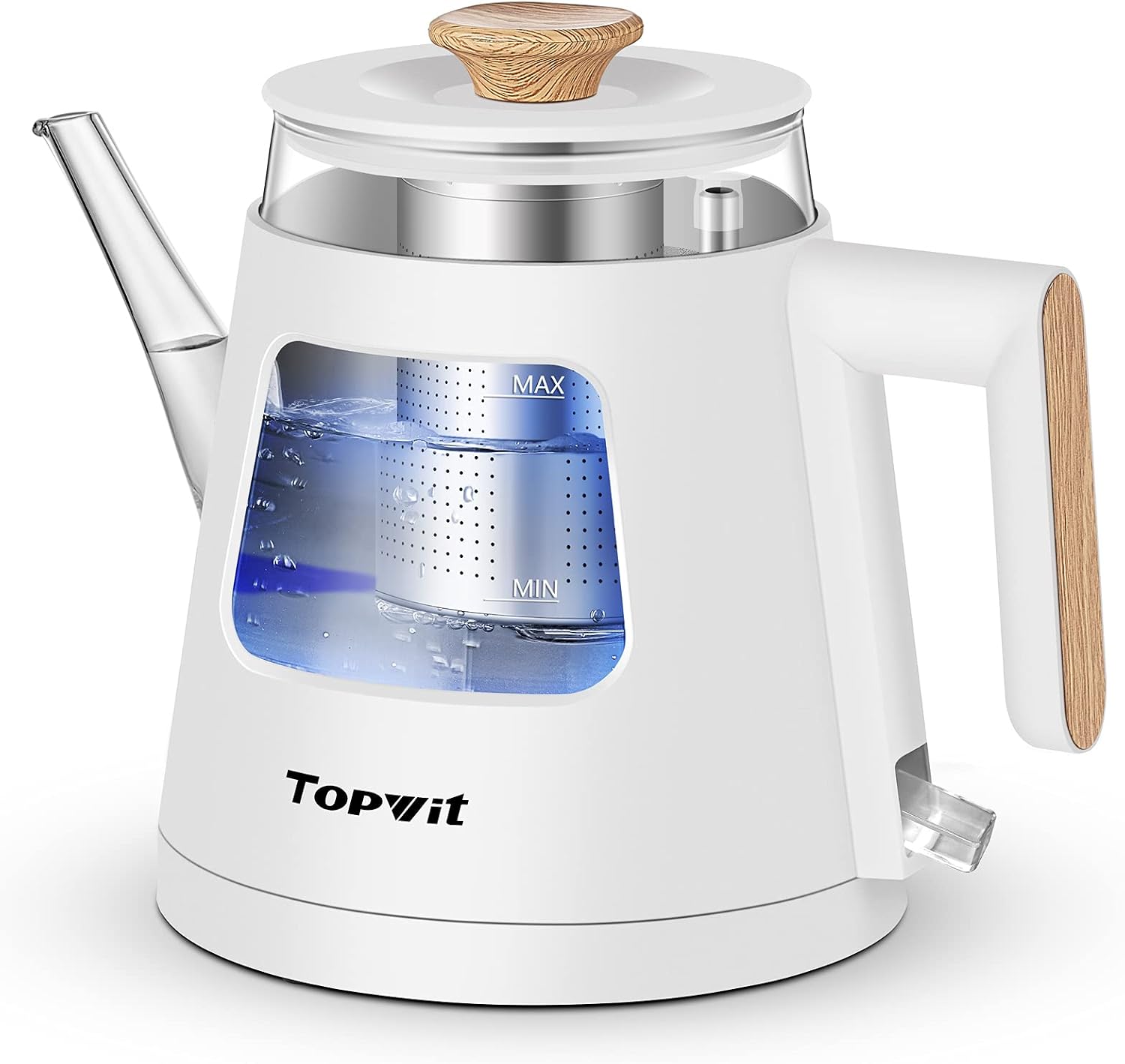 TOPWIT 2.0L Glass Electric Kettle, Hot Water Boiler, BPA-Free