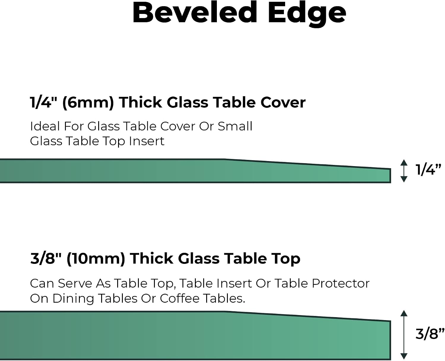 Clear Tempered Glass Table Top 22 Inch Square Flat Polished Edge with 1/4 Inch Thickness for Dining, Coffee or Side Tables by Fab Glass and Mirror