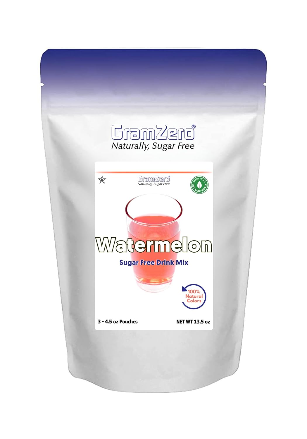GramZero Raspberry Blush, Sugar Free Drink Mix, Pitcher Pack, Great For Nutrition Club Loaded Tea, Zero Calorie, Stevia Sweetened