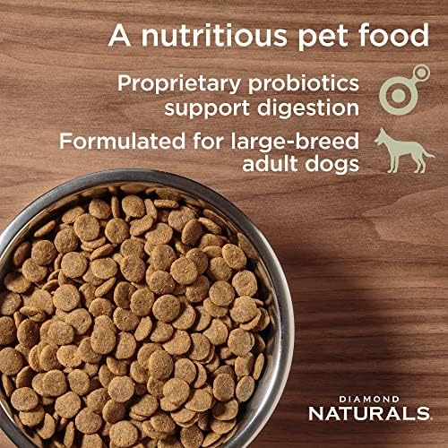 Diamond Naturals Large Breed Adult Dry Dog Food, Chicken & Rice, 40lb | With Real Cage Free Chicken | Glucosamine & Chondroitin to Help Support Large Breed Dogs | Probiotics for Digestive Support