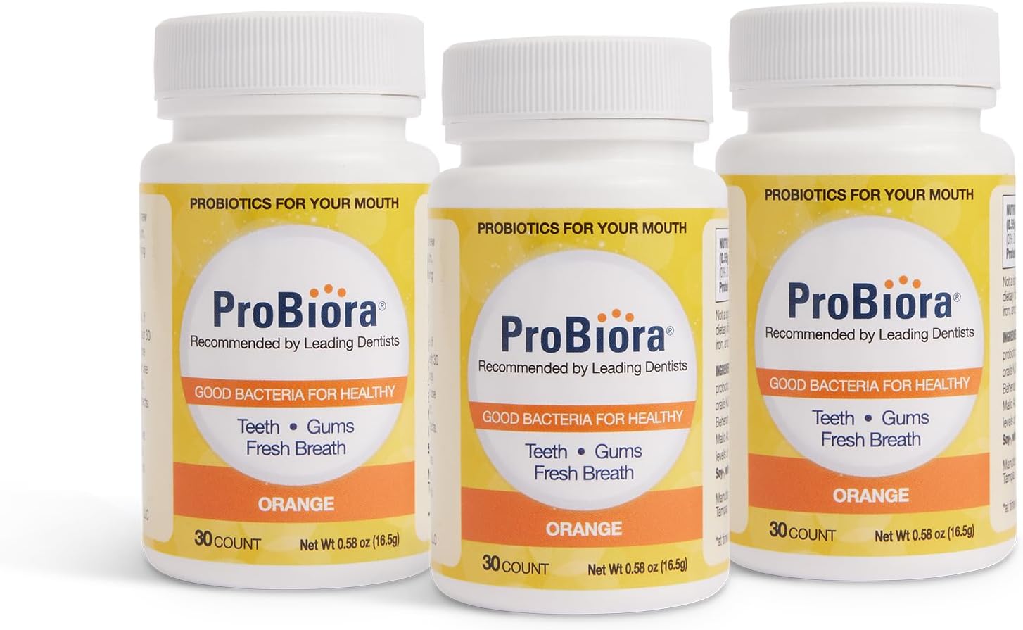 ProBiora Oral Probiotics for Teeth and Gums | Dental Probiotics for Improved Oral Health | Bad Breath Treatment for Adults | ProBiora3 Patented Probiotic Blend | Tooth Whitening | 30 Mint Tablets