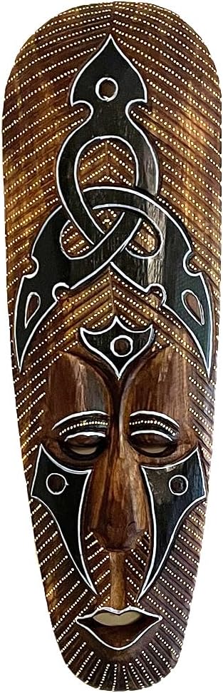 OMA African Tribal Mask For Blessing & Protection Wood Carved African Decor BRAND
