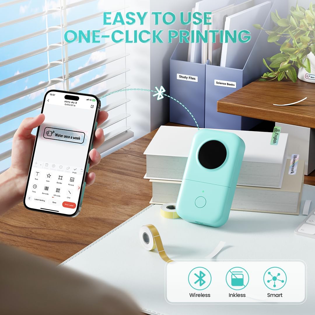 Phomemo Label Maker, D30 Bluetooth Mini Label Maker Machine with Tape