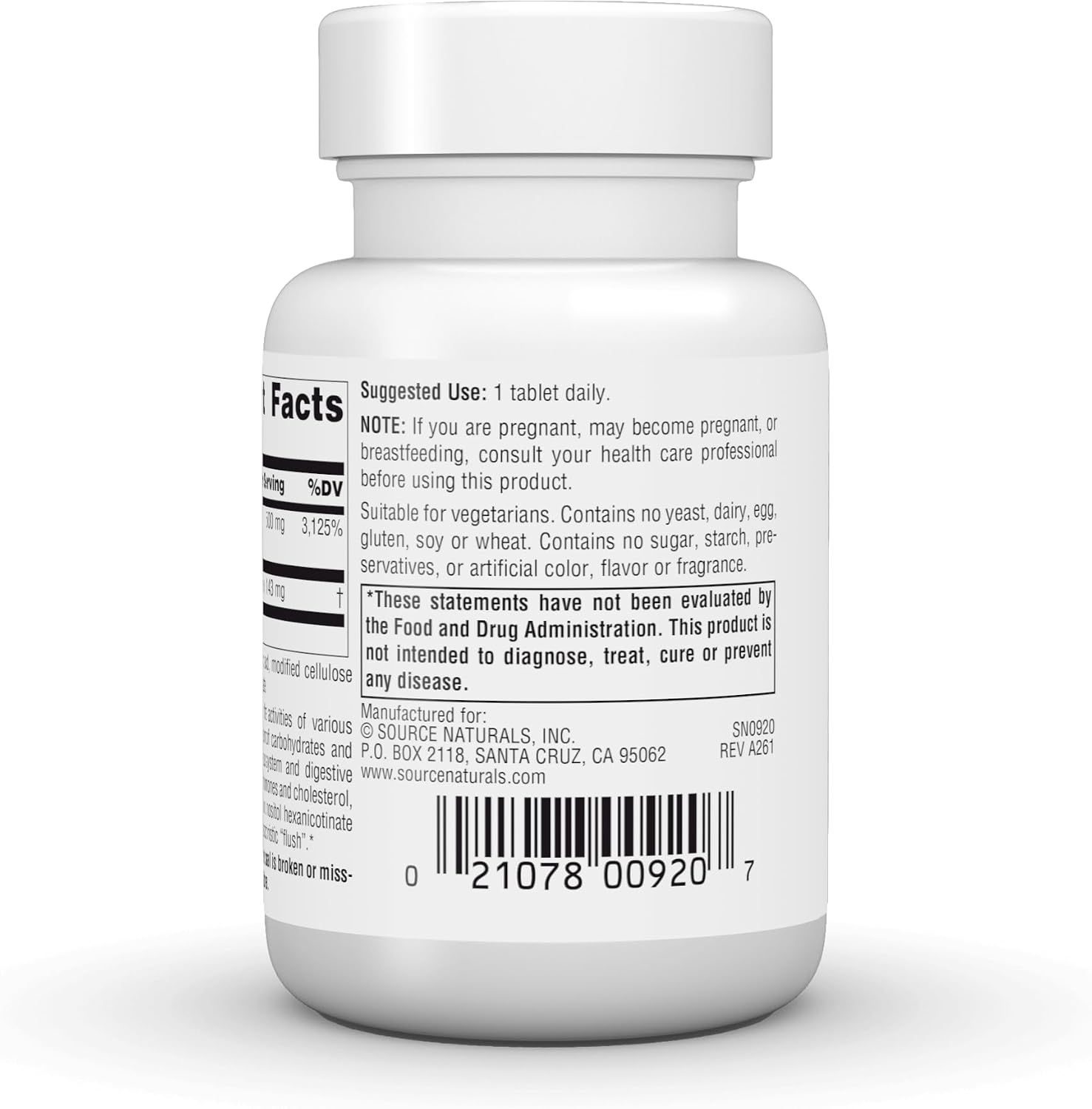 Source Naturals No-Flush Niacin, B-3, 500 mg - 30 VegetarianTablets | Cardiovasular Health | Energy Support*