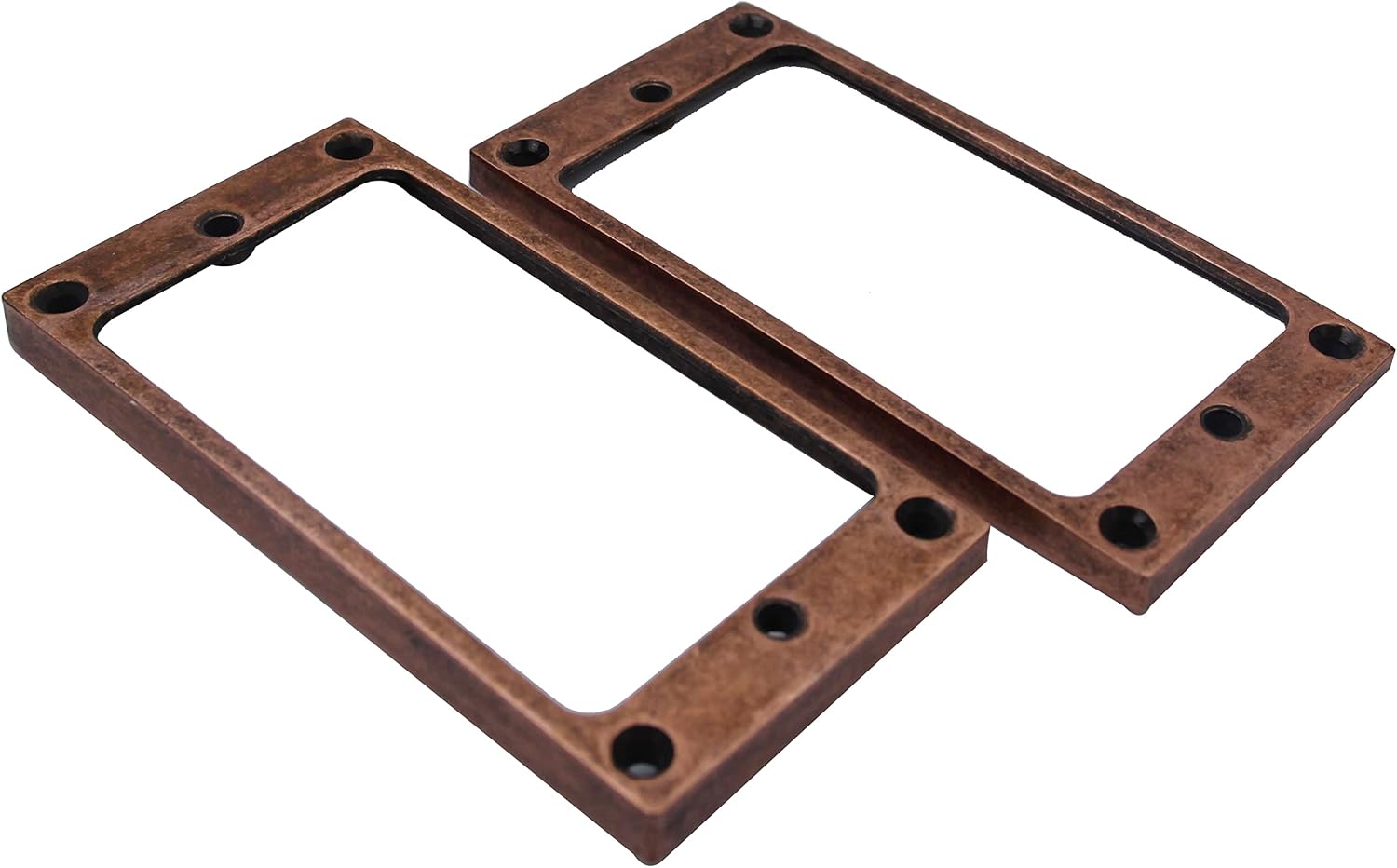 Guyker Flat Metal Humbucker Pickup Mounting Ring Set - Bridge Neck Pickups Cover Frame Replacement Part for Electric Guitar or Precision Bass(2PCS