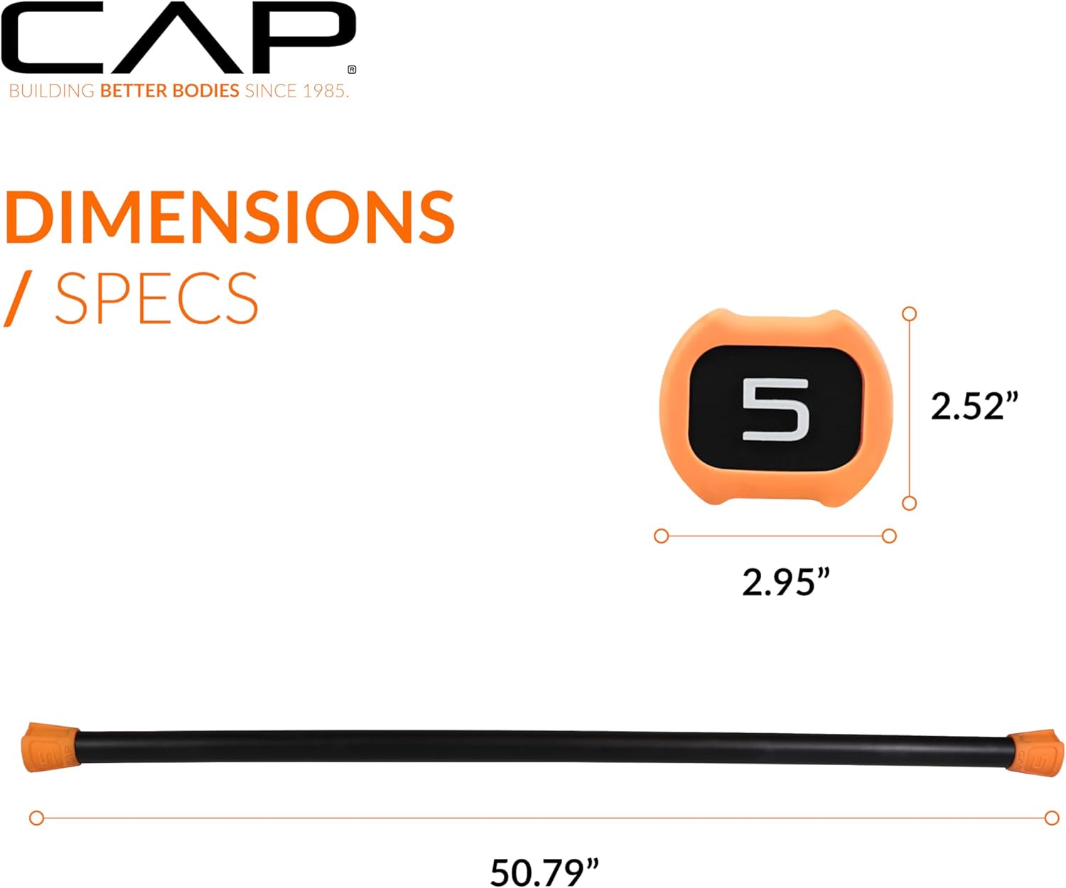 CAP Barbell Weighted Workout Bar | 5-20 lb | Multiple Options