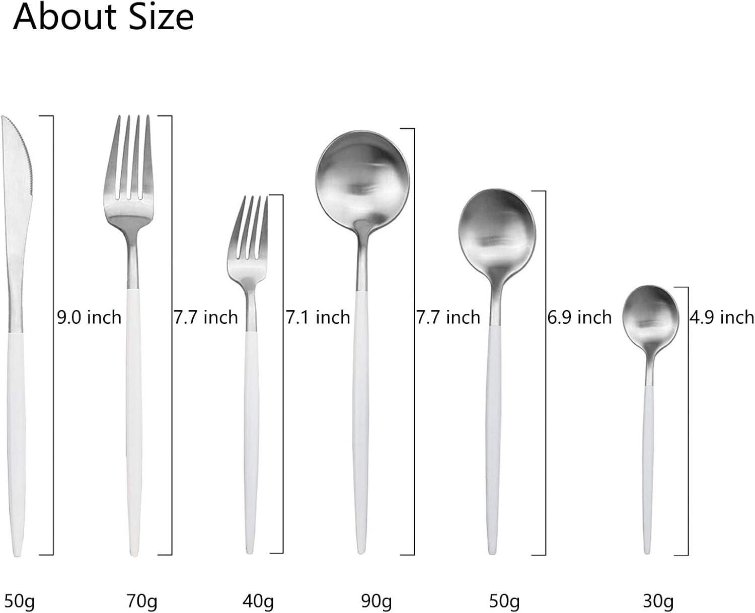 JASHII Luxury 18/10 Rainbow Flatware Set - 304 Stainless Steel Colorful Cutlery - 5-Piece Adaline Royal Modern Satin Finish for Birthday