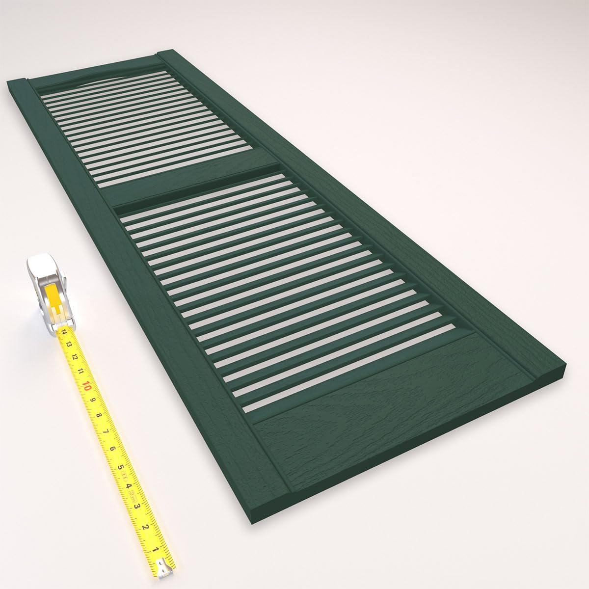 Ekena Millwork Lifetime Vinyl LL1S12X05200BL Standard Cathedral Top Center Mullion, Open Louver Vinyl Shutters, w/Installation Shutter-Lok's & Matching Screws (Per Pair), 12"W x 52"H, Black