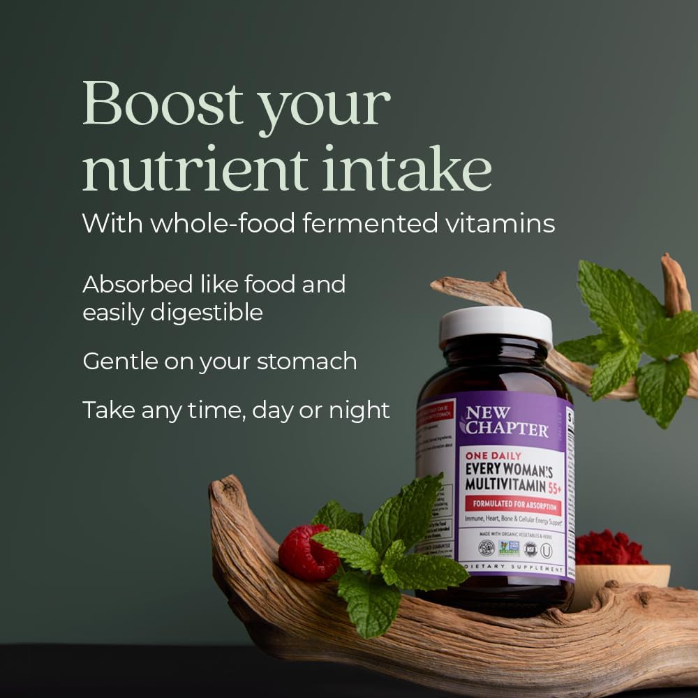 New Chapter Every Woman's One Daily 55+ - Multivitamin for Women - Supports Immune, Bone & Vision Health* - Gentle on the Stomach - Non-GMO, Gluten Free, Dairy Free, Vegetarian & Kosher - 48 Tablets