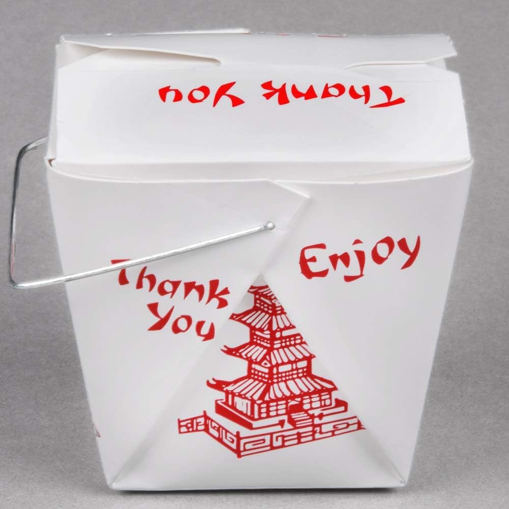 Pack of 15 Chinese Take Out Boxes PAGODA 8 oz / Half Pint Party Favor and Food Pail