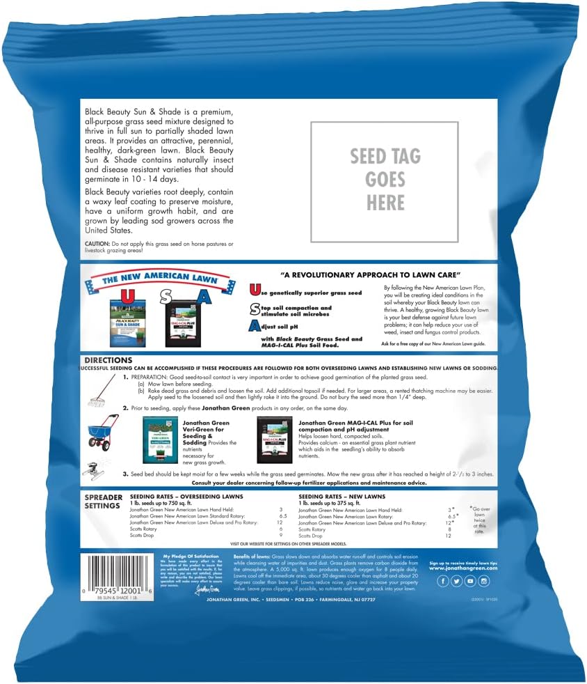 Jonathan Green (12005) Black Beauty Sun & Shade Grass Seed - Cool Season Lawn Seed (7 lb)