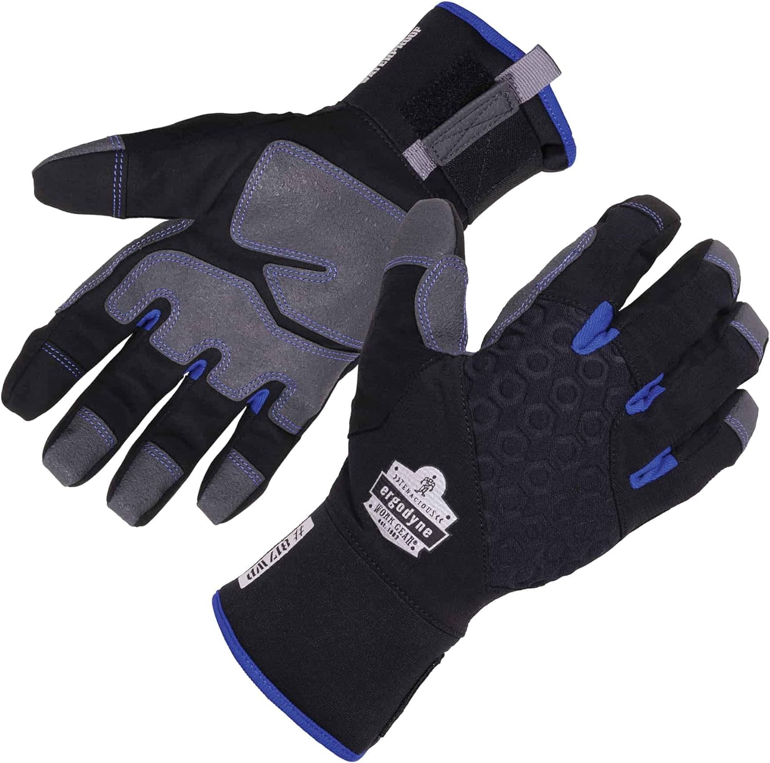 Ergodyne unisex adult Reinforced Thermal Waterproof Winter Work Gloves, Black, Large Pack of 1 US