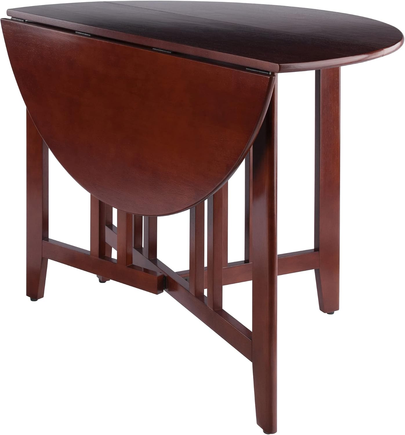 Winsome Alamo 3-Pc Double Drop Leaf Dining Table with 2 Ladder Back Chairs, Walnut
