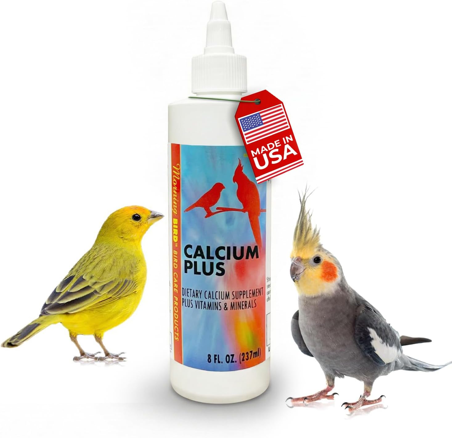 Calcium Plus Liquid for Birds – Calcium Supplement with Vitamins and Minerals for Strong Eggshells, Healthy Bones - Support Growth, Breeding, and Wellness for All Birds 4 Fl Oz | Calcium Supplement - Supports Healthy Growth, Bone Strength, Breeding, Brai…