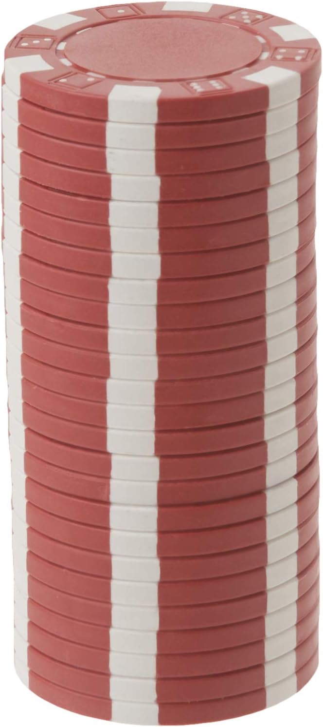 DA VINCI 50 Clay Composite Dice Striped 11.5 Gram Poker Chips, Choose from 11 Colors