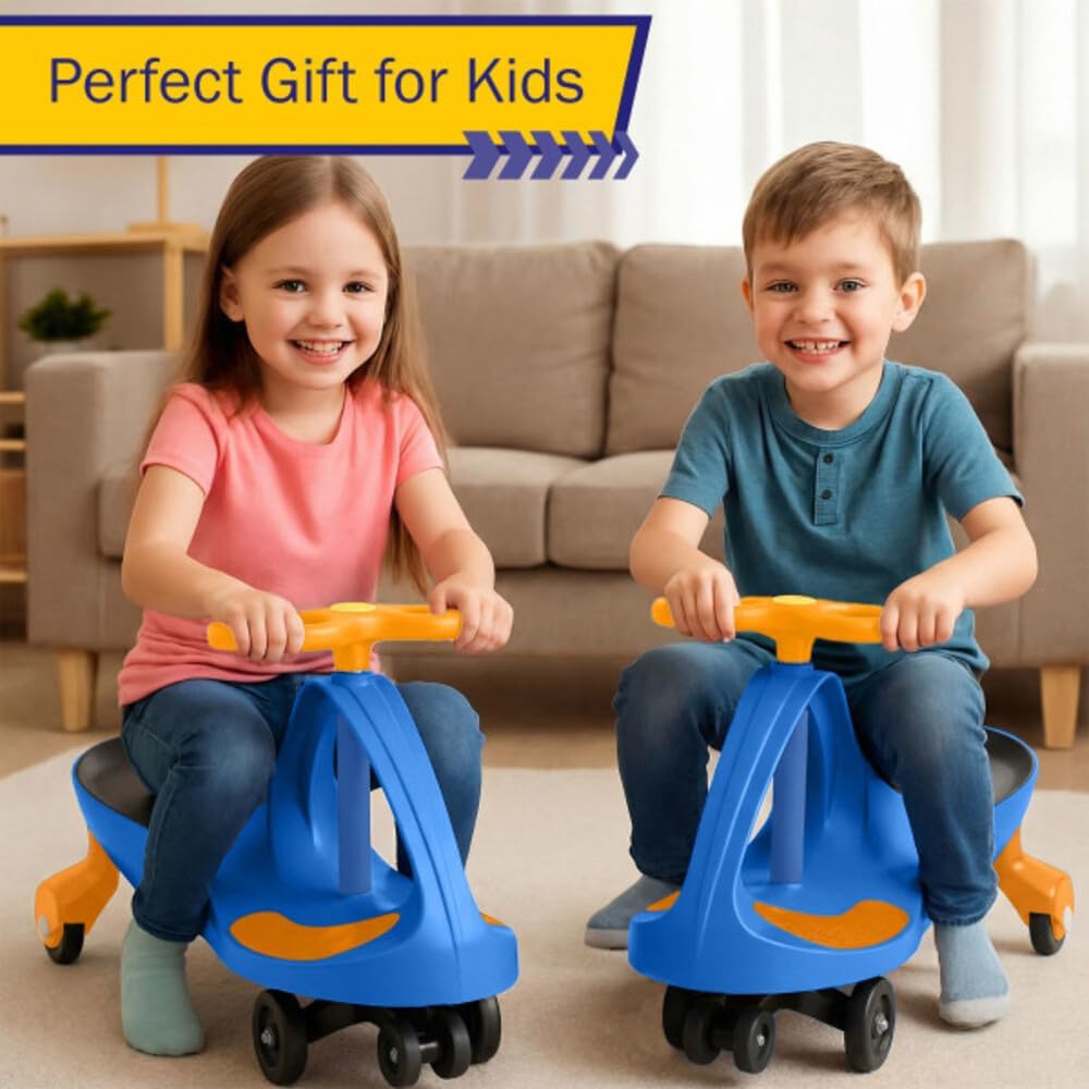 Wiggle Car Ride On Toy - No Batteries, Gears or Pedals - Twist, Swivel, Go - Outdoor Ride Ons for Kids 3 Years and Up by Lil' Rider (Hot Pink and Black)