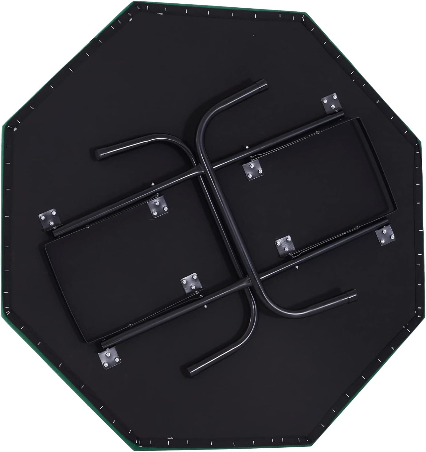 Soozier Poker Table Foldable 47" Octagon 8 Players Cup Holders Blue Felt