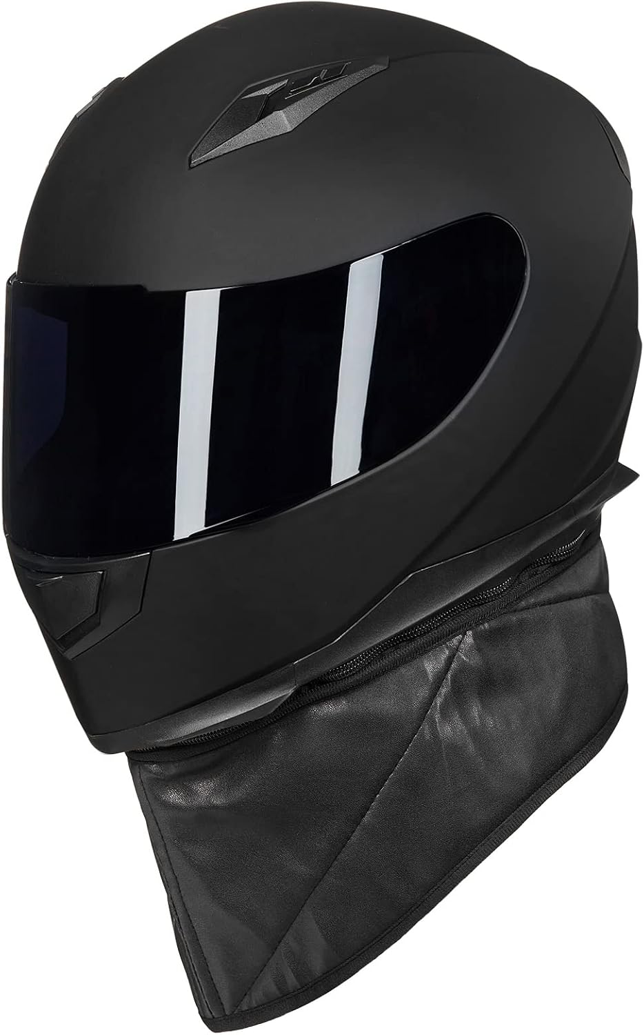 ILM Full Face Motorcycle Street Bike Helmet with Removable Winter Neck Scarf + 2 Visors DOT Model ILM-313
