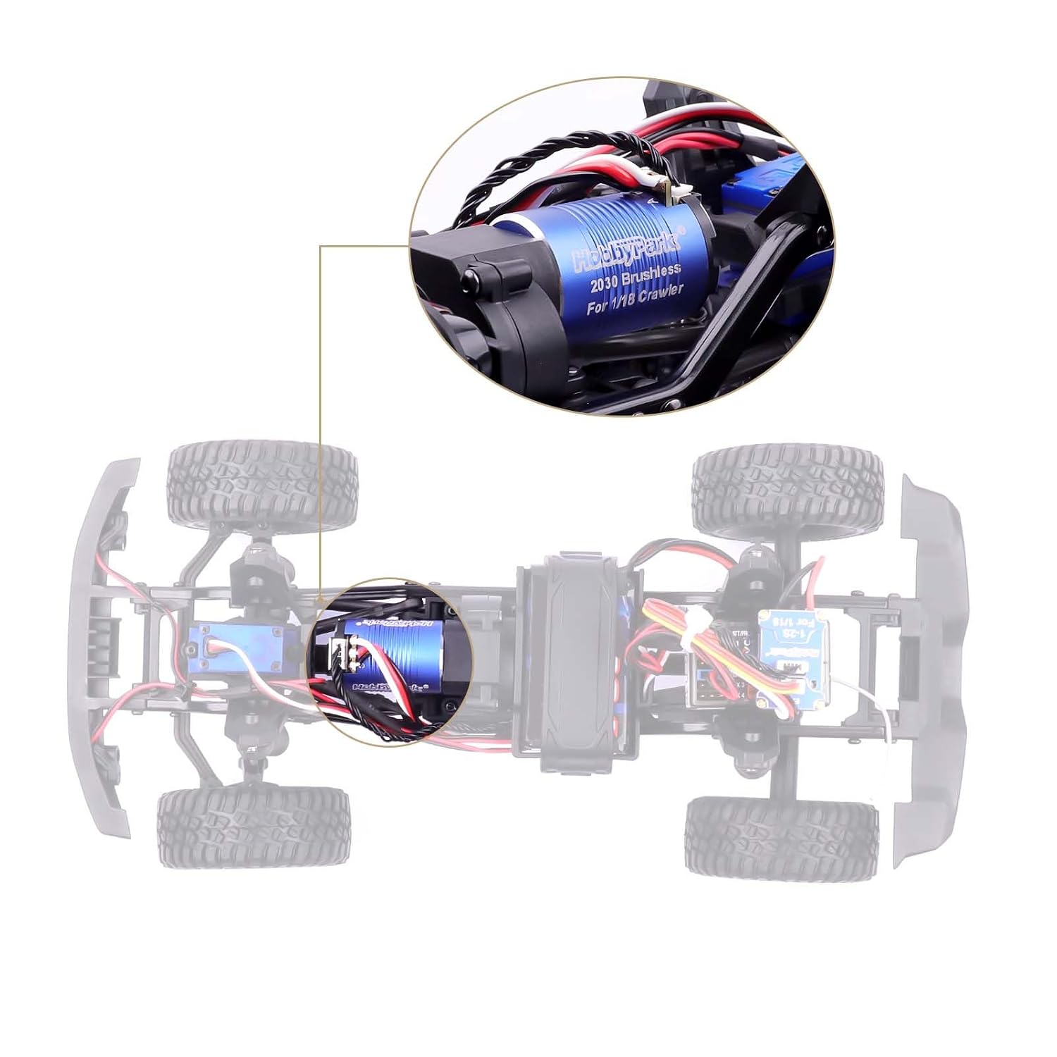 HobbyPark High Torque Brushless Motor and ESC Combo for TRX4M 1/18 RC Crawler Car Micro 2030 Sensored 3500KV Upgrades w/11T Pinion