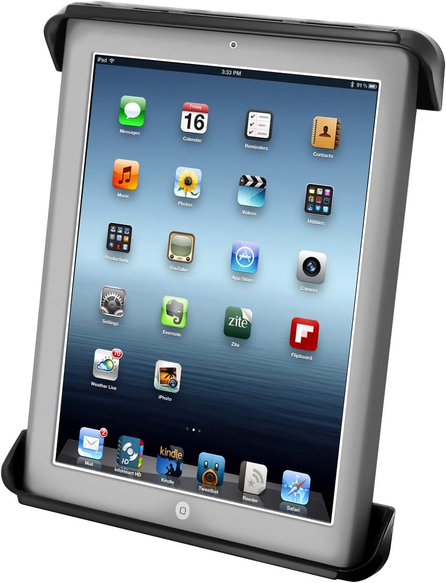 RAM MOUNTS Tab-Tite Tablet Holder for iPad and 8.5"-11" Tablets | Spring-loaded cradle with AMPS compatibility for tablets with or without cases