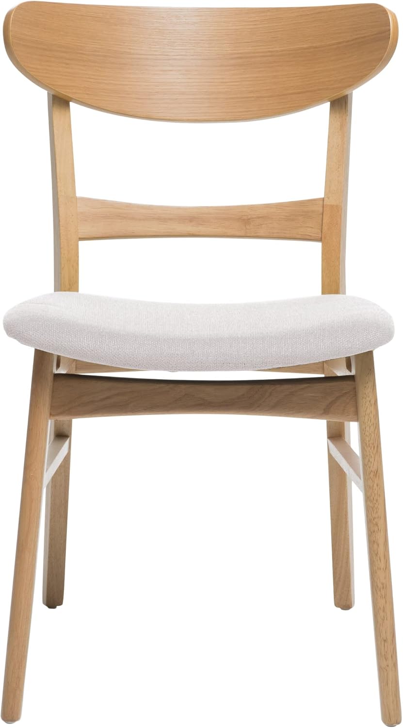 Christopher Knight Home Heather Mid-Century Modern Dining Chairs (Set of 4), Dark Gray and Natural Oak