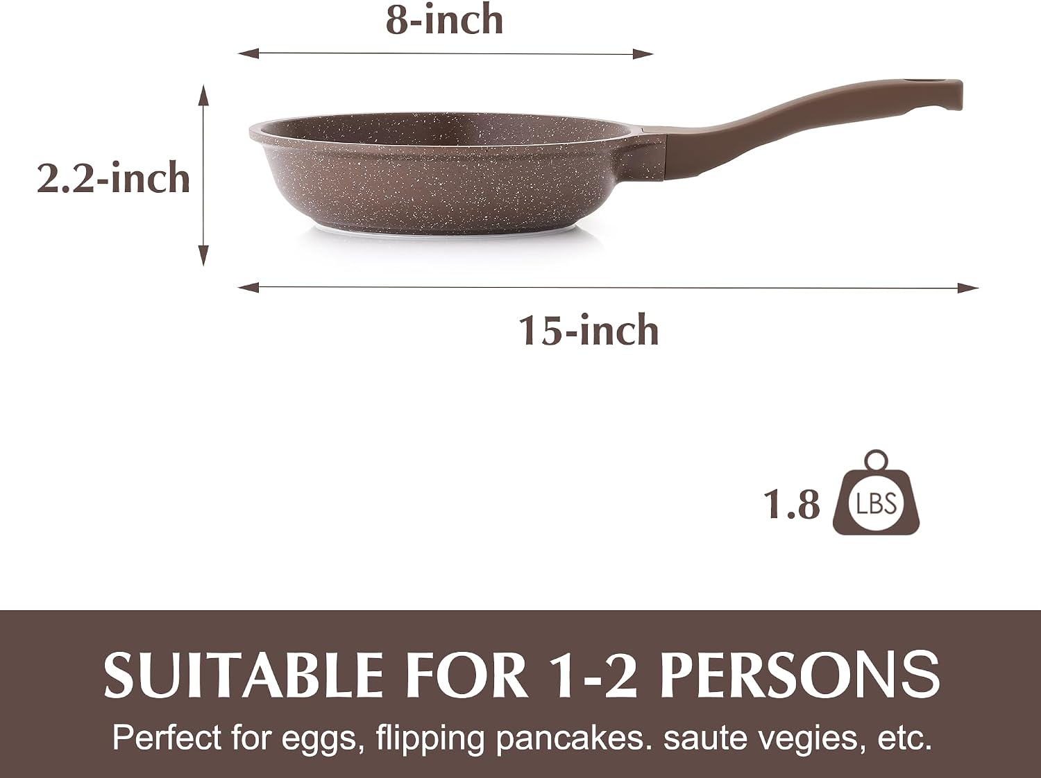 SENSARTE Nonstick Frying Pan Skillet, Swiss Granite Coating Omelette Pan, Healthy Stone Cookware Chef's Pan
